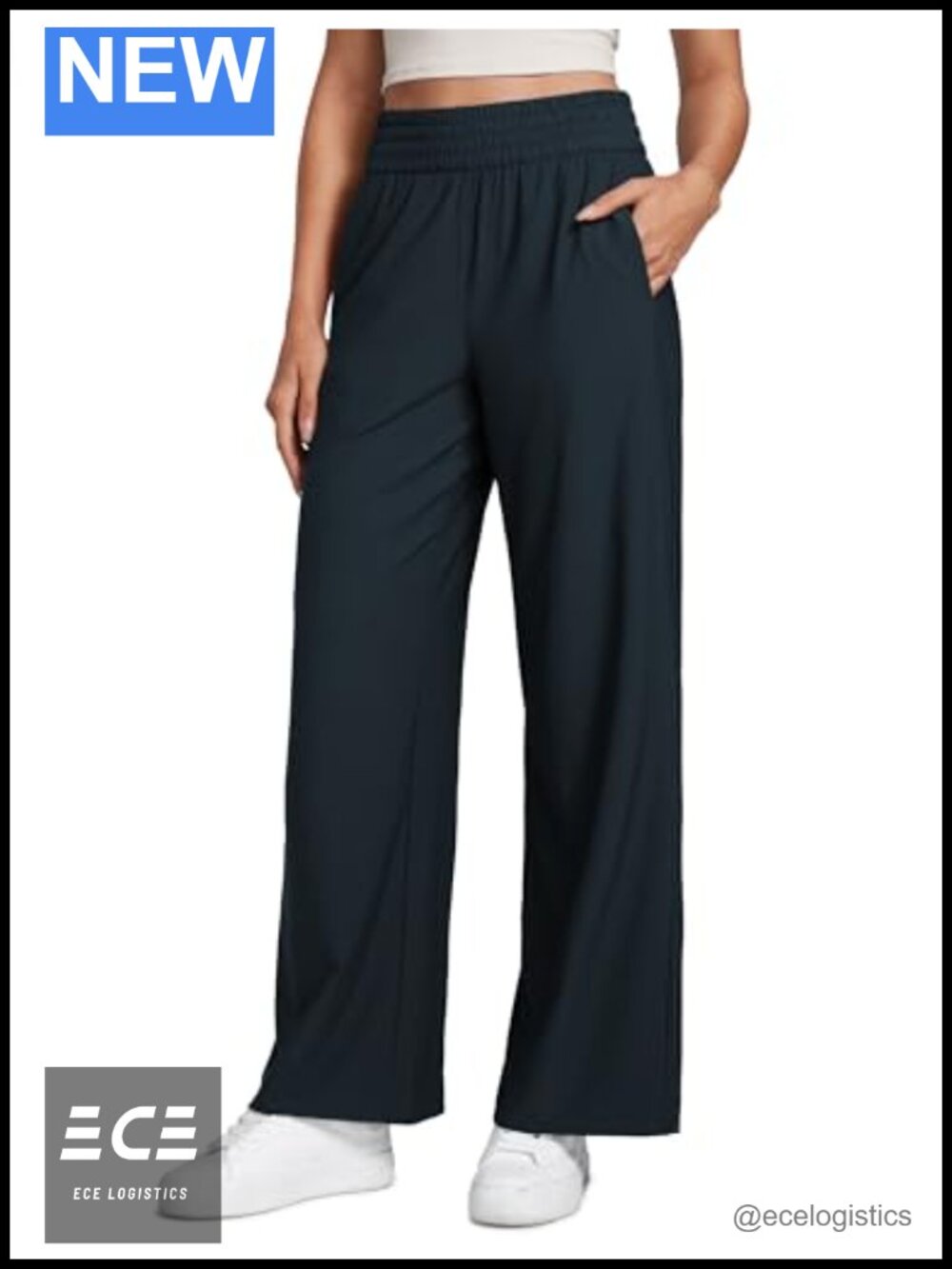 CRZ YOGA Lightweight Drapey Wide Leg High Rise Yoga Pants Pockets